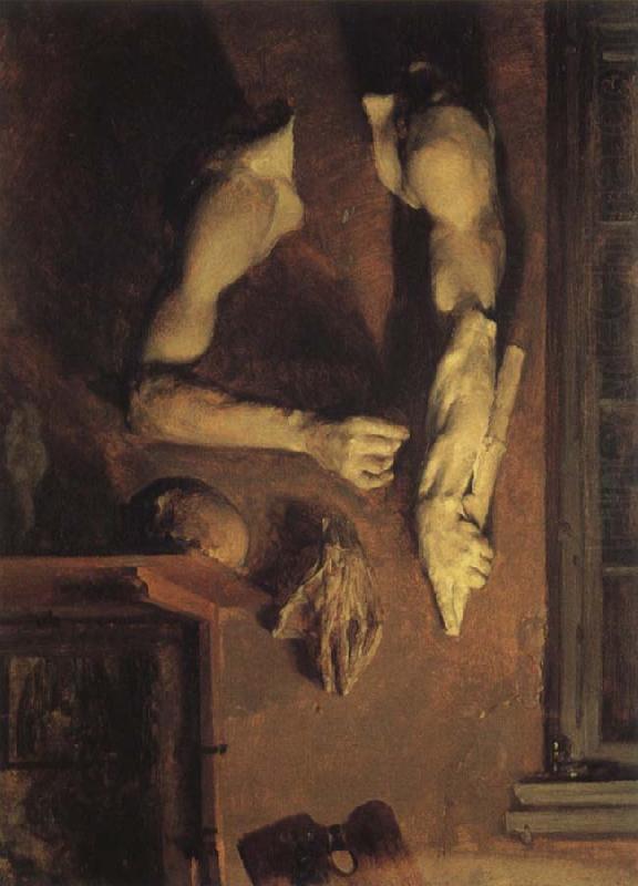 Plaster Casts on the Studio Wall, Adolph von Menzel